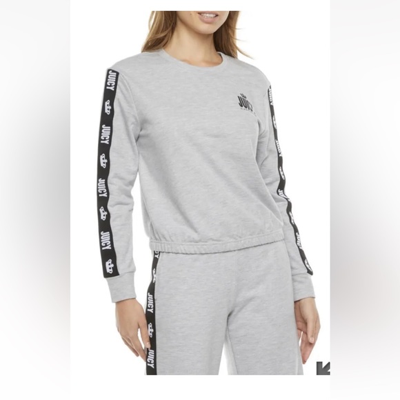 Juicy Couture Gray Tracksuit W/ Black Logo Stripes, Large, New W Tags!! - Picture 2 of 6